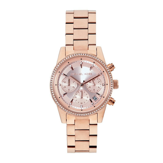 Ritz Chronograph Watch (Rose-Gold) | Michael Kors | Luby 