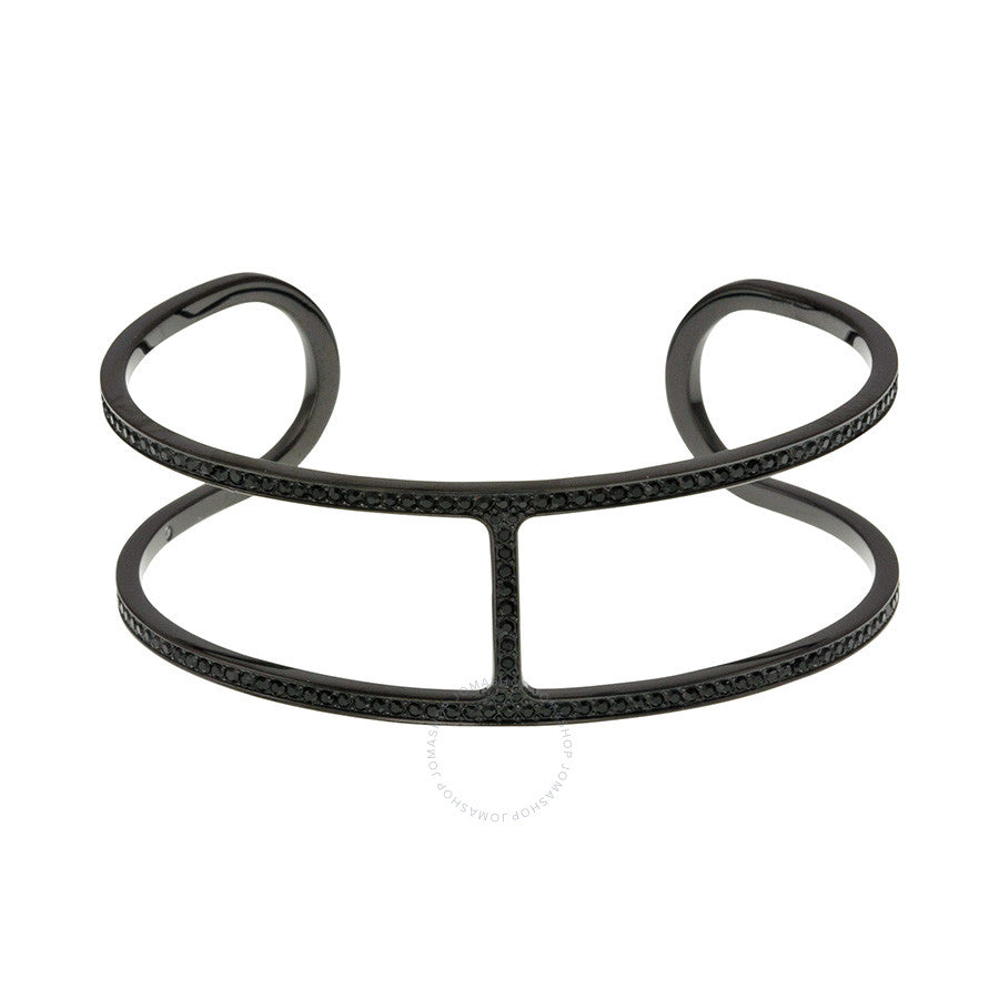 Black Plating Pave Cuff Bracelet