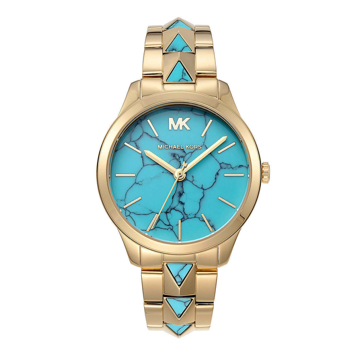 Runway Mercer Watch (Gold/Turquoise) | Michael Kors | Luby 