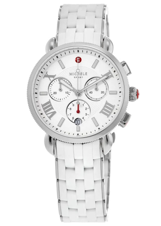 Sporty Sport Sail White and Stainless Silicone-Wrapped Watch | Michele | Luby 