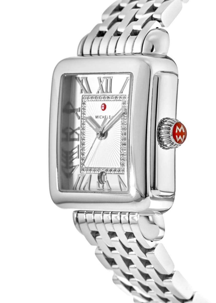 Deco Madison Silver Sunray Diamond Watch | Michele | Luby 