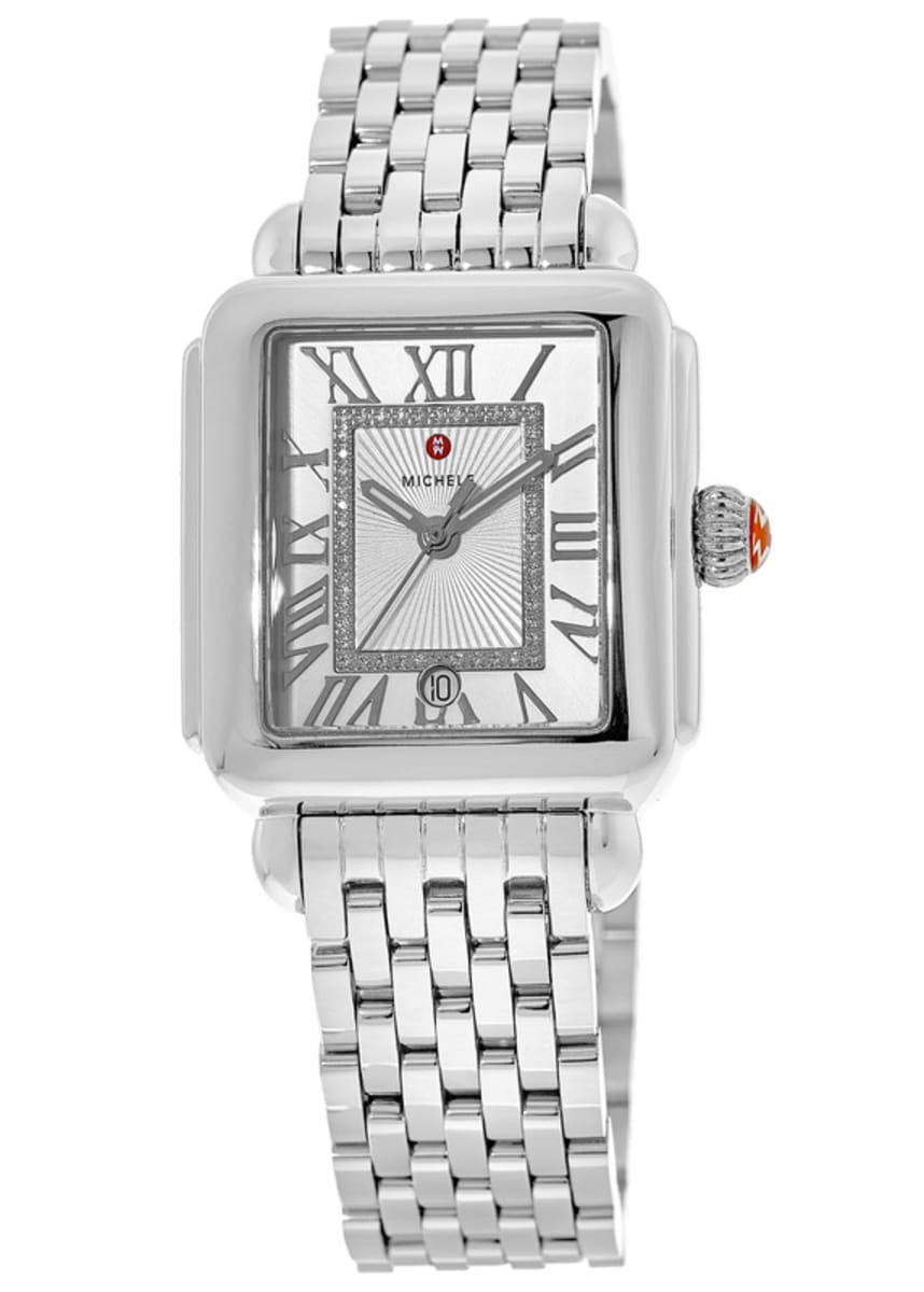 Deco Madison Silver Sunray Diamond Watch | Michele | Luby 