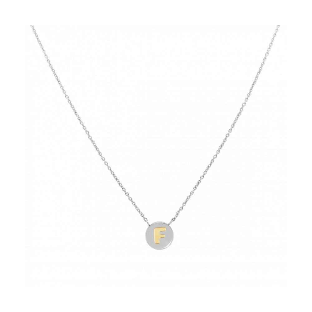 Letter F Silver & Gold Necklace | Nomination Italy | Luby 