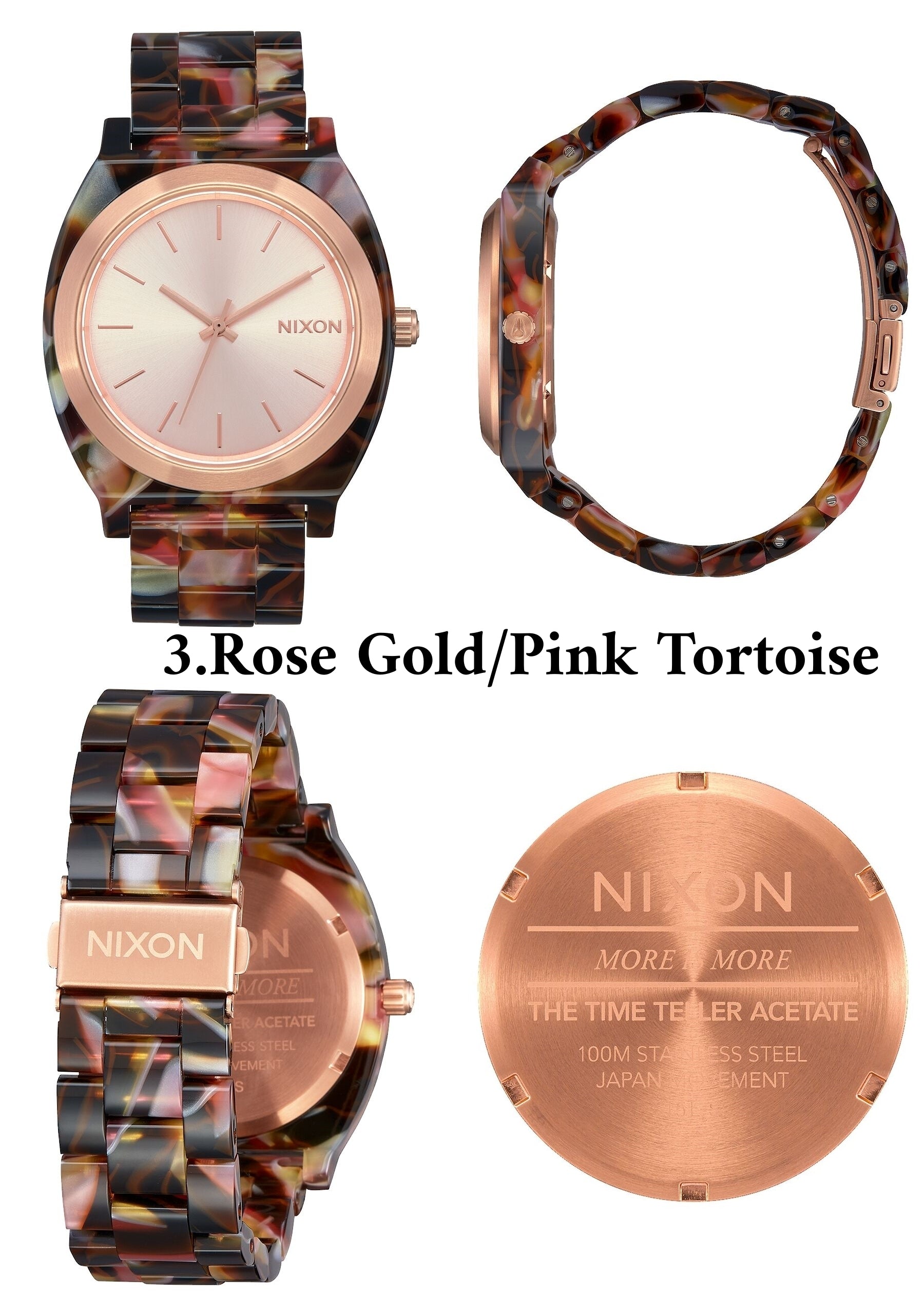 Time Teller Acetate Rose Gold / PinK | Nixon | Luby 