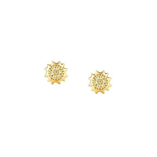 Stud Earrings with Sun & Yellow Zirconia | Nomination Italy | Luby 