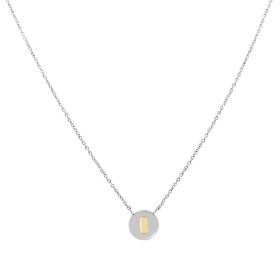 Letter I Silver & Gold Necklace