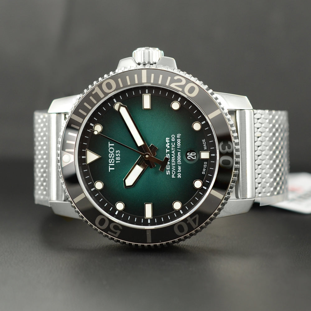 Seastar 1000 Powermatic 80 (Silver/Green) | Tissot | Luby 