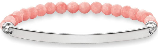 Glam Love Bridge Bamboo Coral Stones Bracelet (Silver/Pink) | Thomas Sabo | Luby 