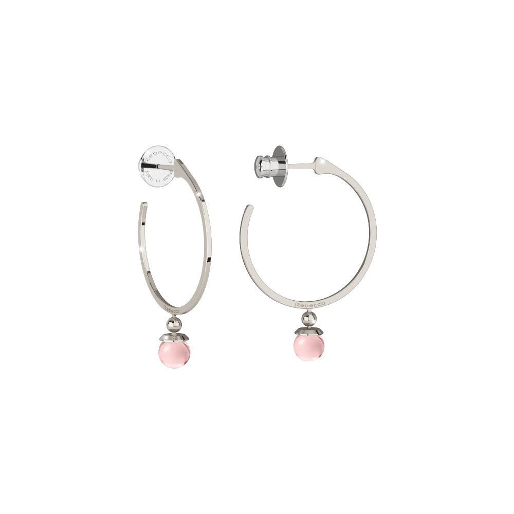Boulevard Pink Hoop Earrings | Rebecca | Luby 