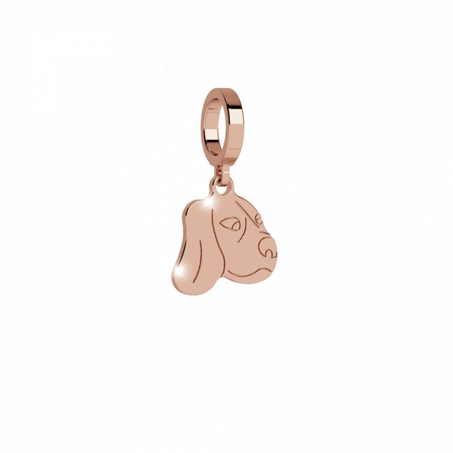 BRONZE PENDANT  ROSE DOG FACE