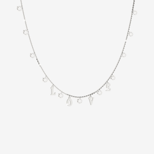 LOVE NECK SILVER WITH STONE | Rebecca | Luby 