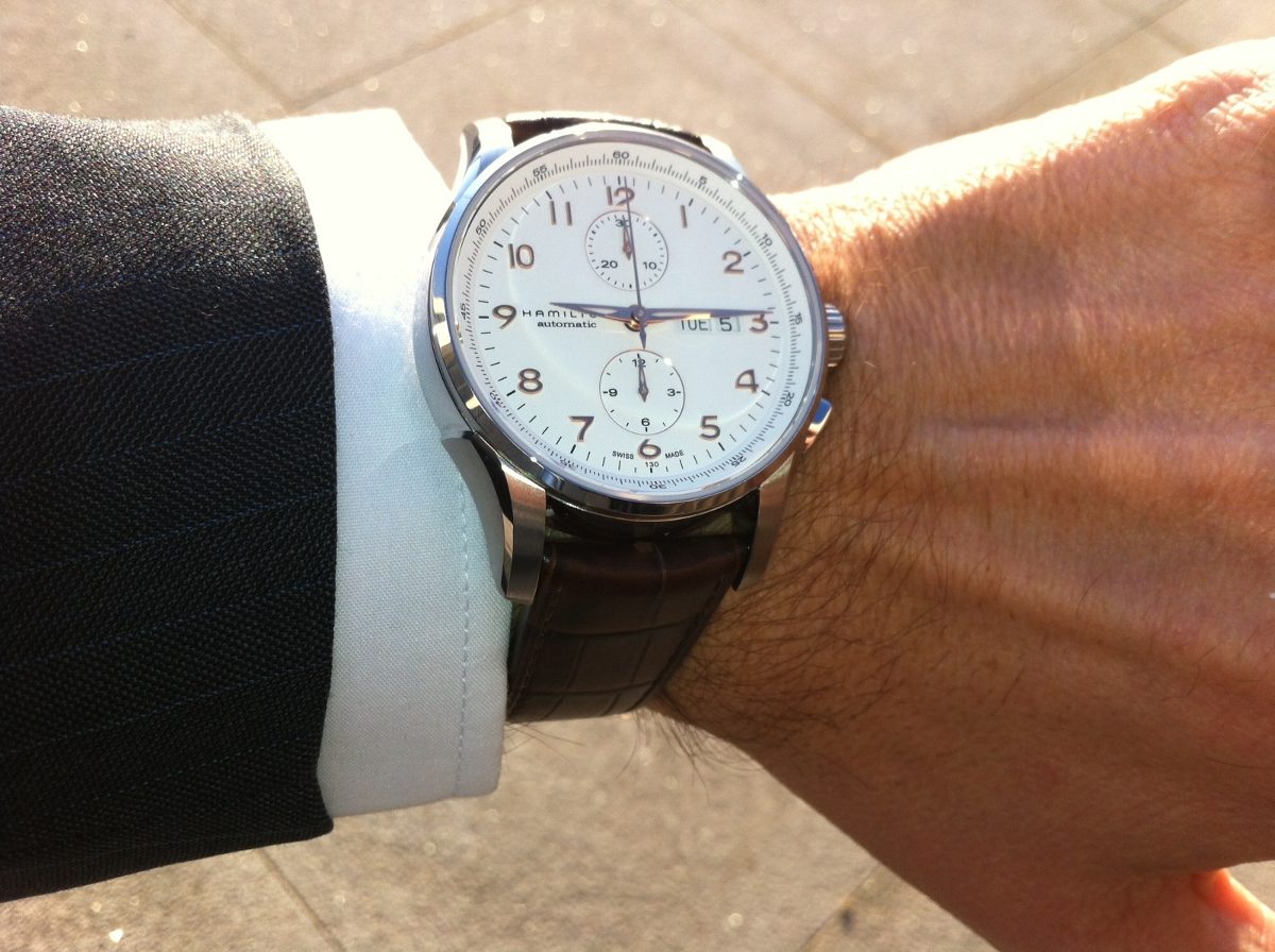 Jazzmaster Maestro Automatic Chronograph (White/Brown) | Hamilton | Luby 