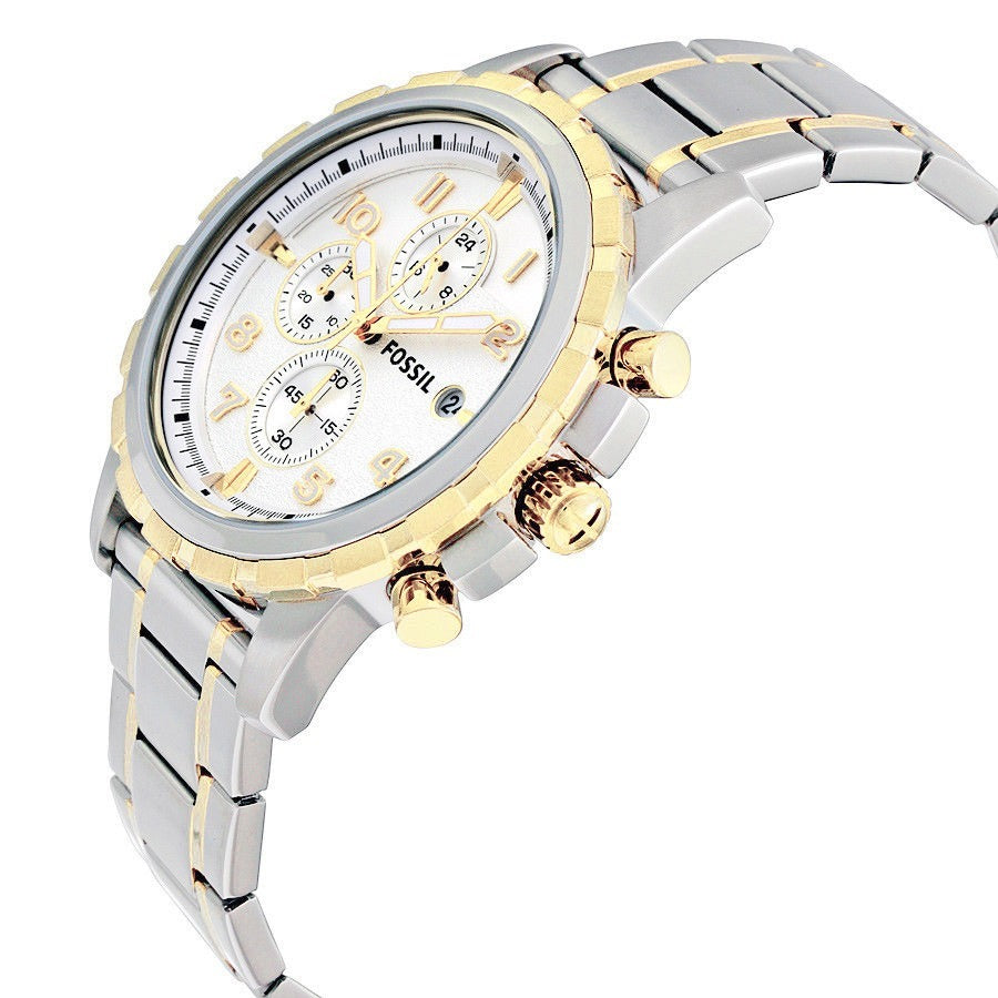 Dean Chronograph Watch (Silver/Gold) | Fossil | Luby 