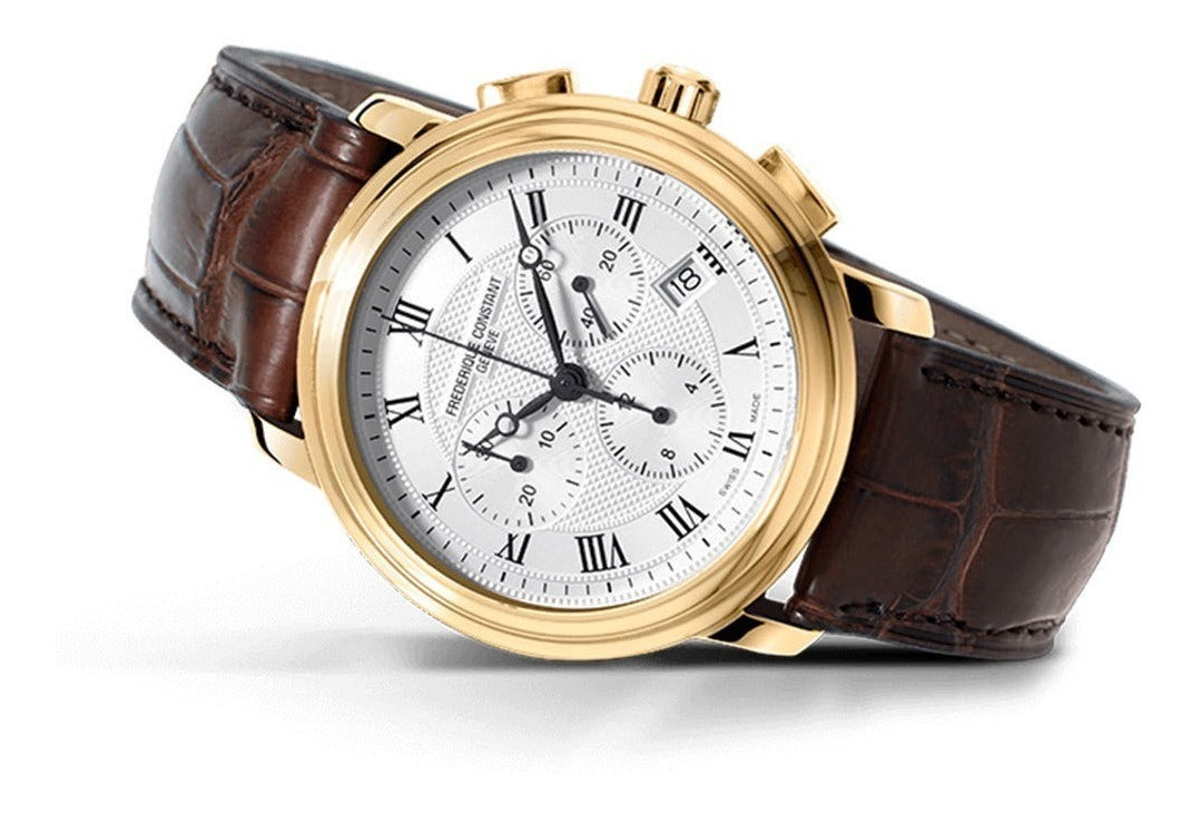 Classics Quartz Chronograph (Gold/Brown) | Frederique Constant | Luby 