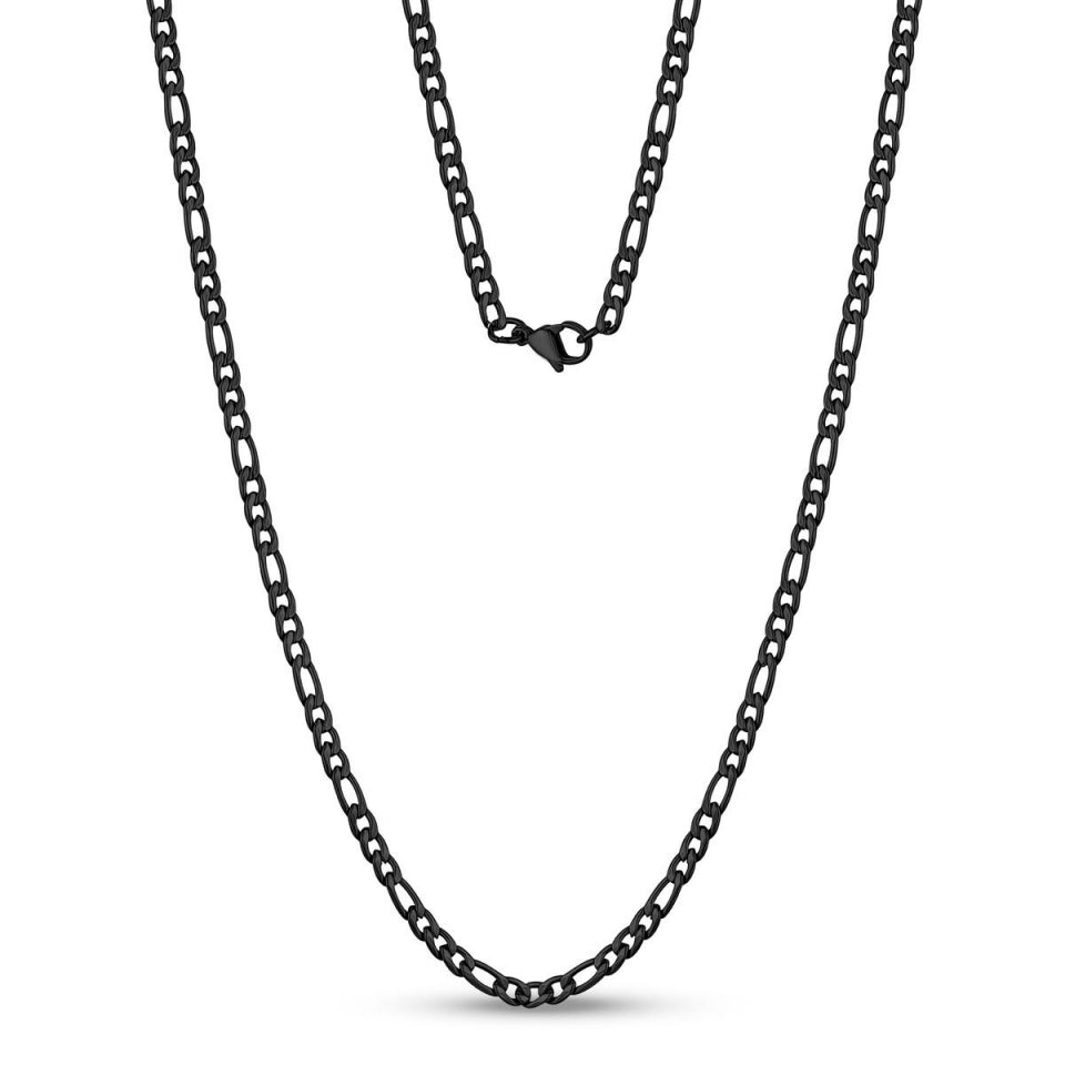 Stainless-Steel Figaro Link Necklace | ARZ Steel | Luby 