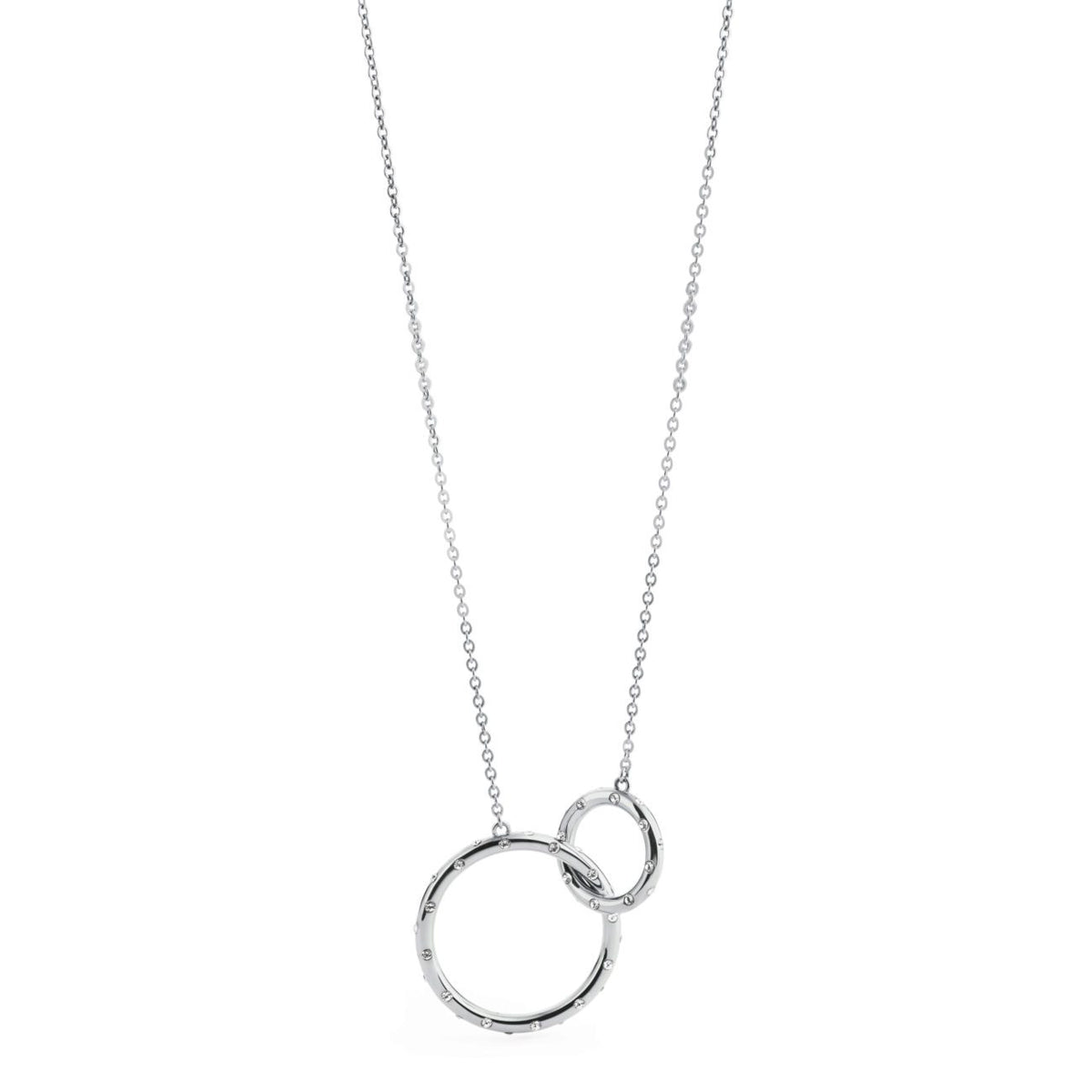 Romeo and Juliet Crystals and Steel Rings Pendant Necklace | Brosway Italia | Luby 