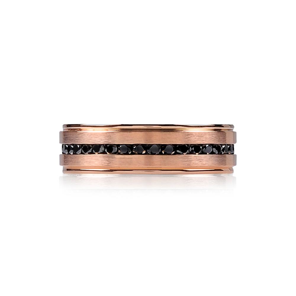 Stainless-Steel Matte Black Stones Wedding Band Ring | ARZ Steel | Luby 