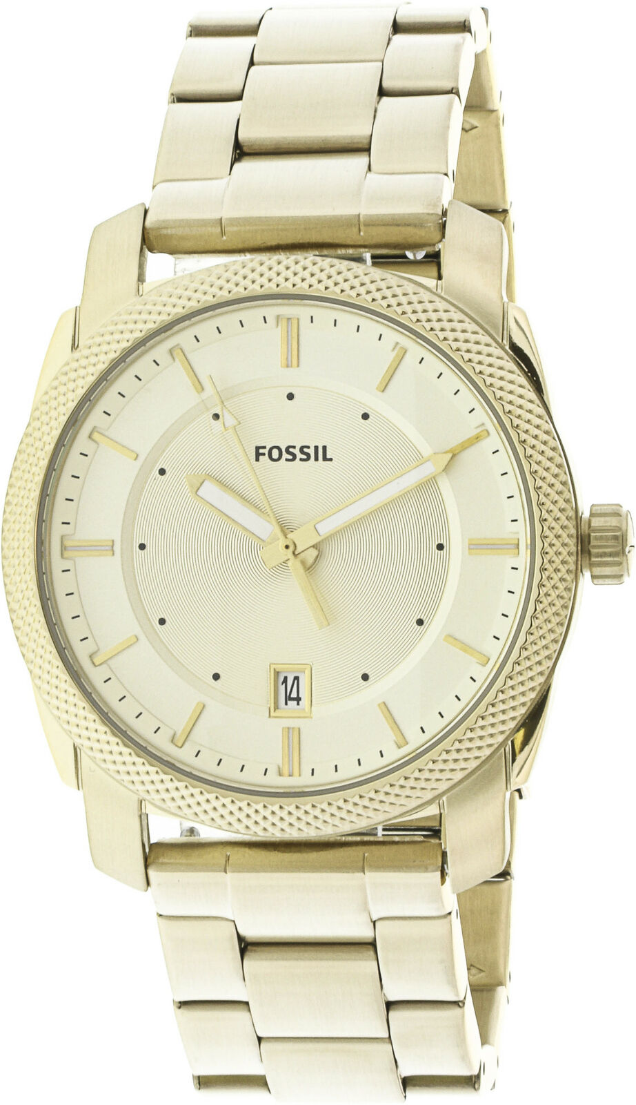 Machine Three-Hand Date Watch (Gold) | Fossil | Luby 