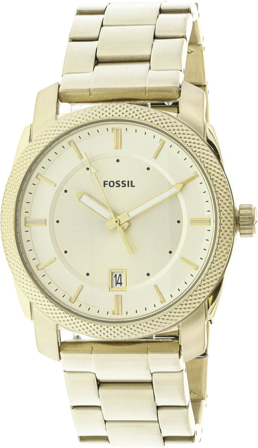 Machine Three-Hand Date Watch (Gold) | Fossil | Luby 
