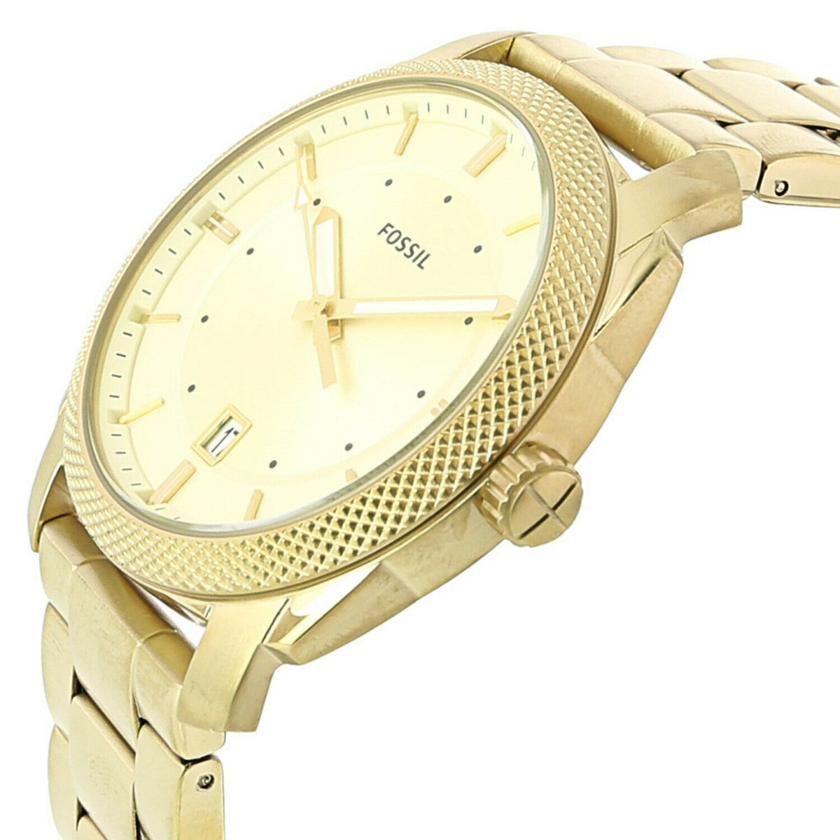 Machine Three-Hand Date Watch (Gold) | Fossil | Luby 