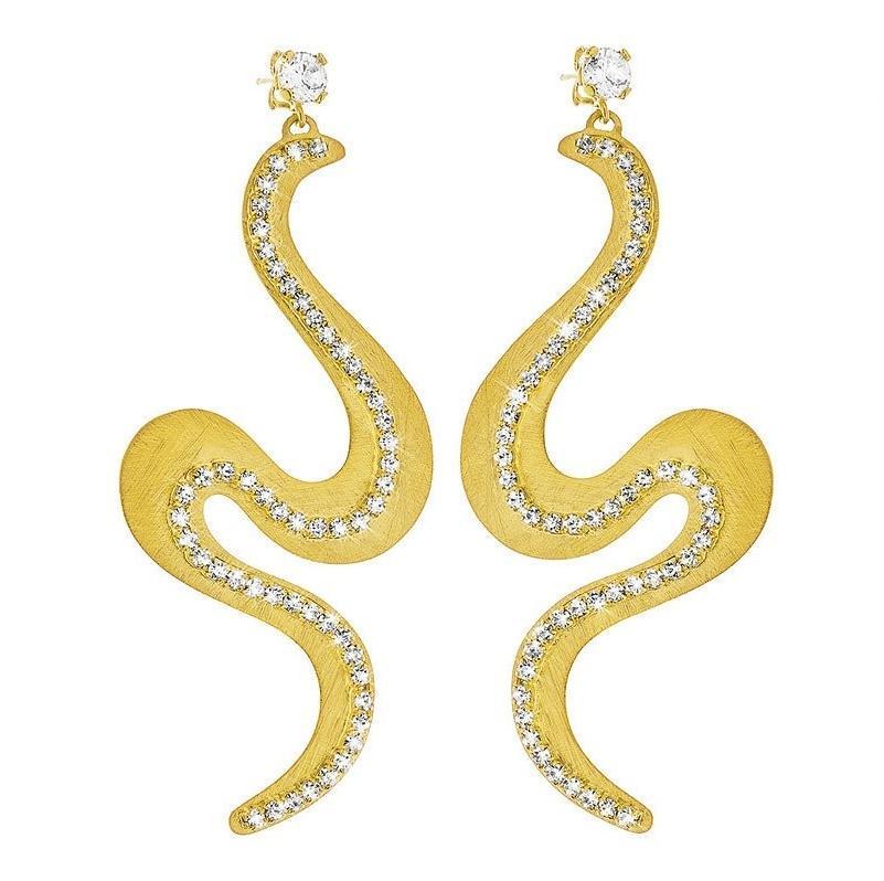 Snake New Moon Gold Earrings | Stroili Oro | Luby 
