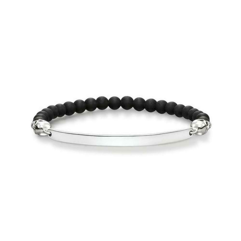 Glam Love Bridge Obsidian Stones Bracelet (Silver/Black) | Thomas Sabo | Luby 