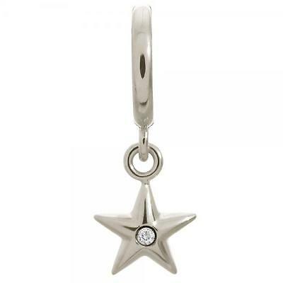 Dije de estrella blanca brillante (plata/blanco)