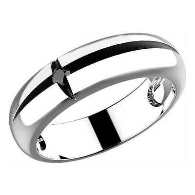 Anillo Plata Cruz Negra Estampada con Espinela Negra
