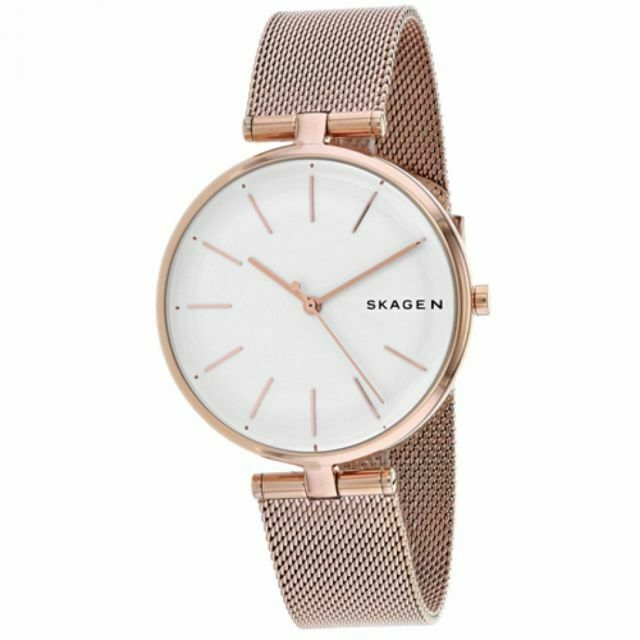 Signatur T-Bar Mesh Watch (Rose-Gold) | Skagen | Luby 