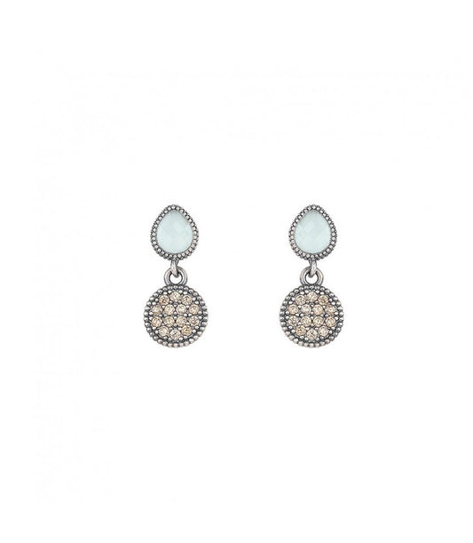 Silver Earrings With Chancedony And CZ | Sunfield | Luby 