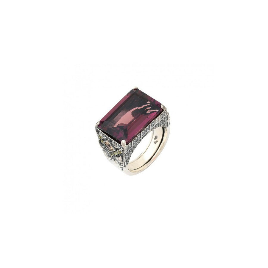 Anillo Plata Turmalina Rosa