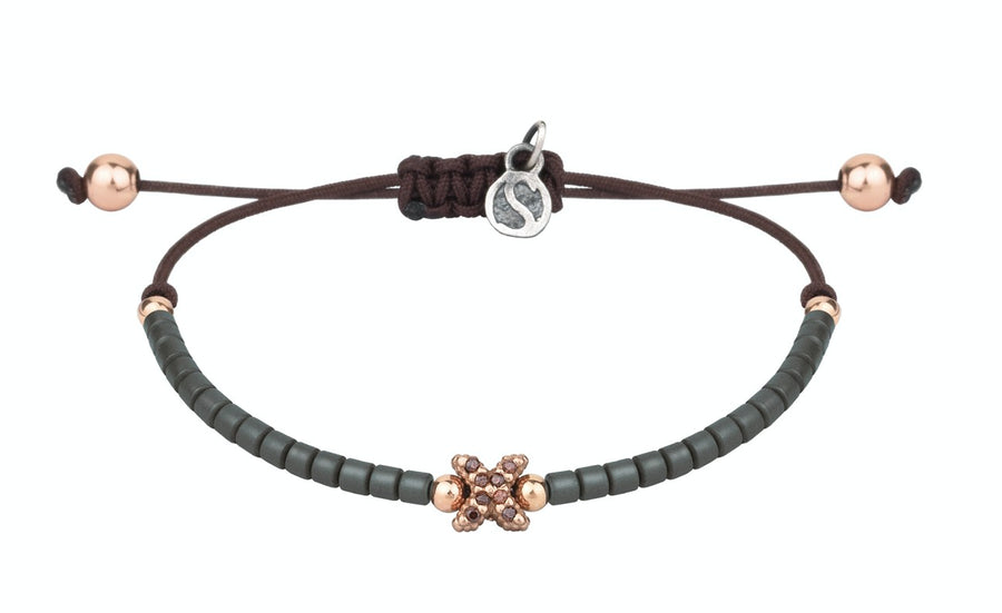 Pulsera De Nylon Con Hematites
