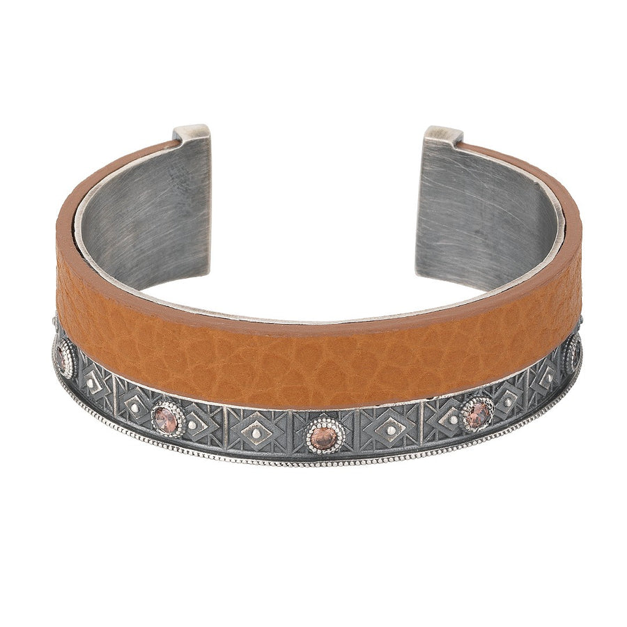 Brazalete de cuero marrón