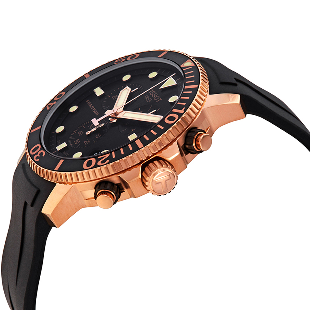 Seastar 1000 Chronograph (Black-Rose Gold) | Tissot | Luby 