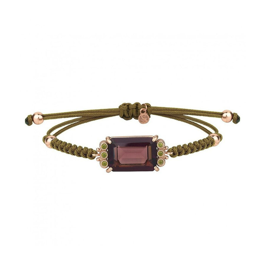 Pulsera De Nylon Con Turmalina Rosa