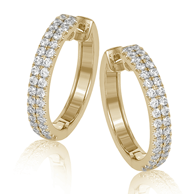 18K GOLD WITH DIAMONDS HOOP EARRINGS