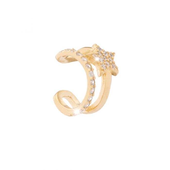 Star Cuff Single Earring with Crystals