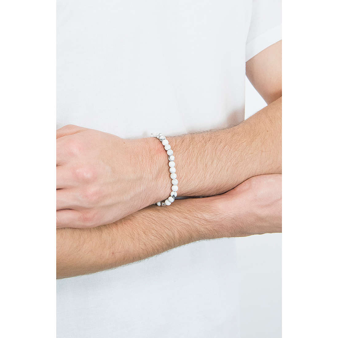 Shanti Beads Bracelet (Silver-White) | Brosway Italia | Luby 