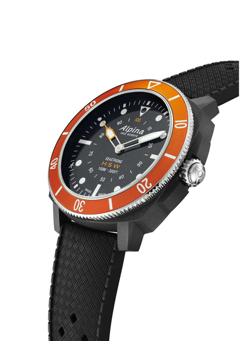 Seatrong Horological Smartwatch (Black and Orange) | Alpina | Luby 