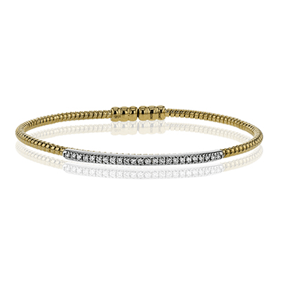 YELLOW & WHITE GOLD DIAMOND BAR BANGLE | Simon G | Luby 