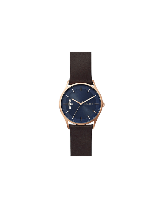 Holst Leather Watch (Rose-Gold/Blue) | Skagen | Luby 