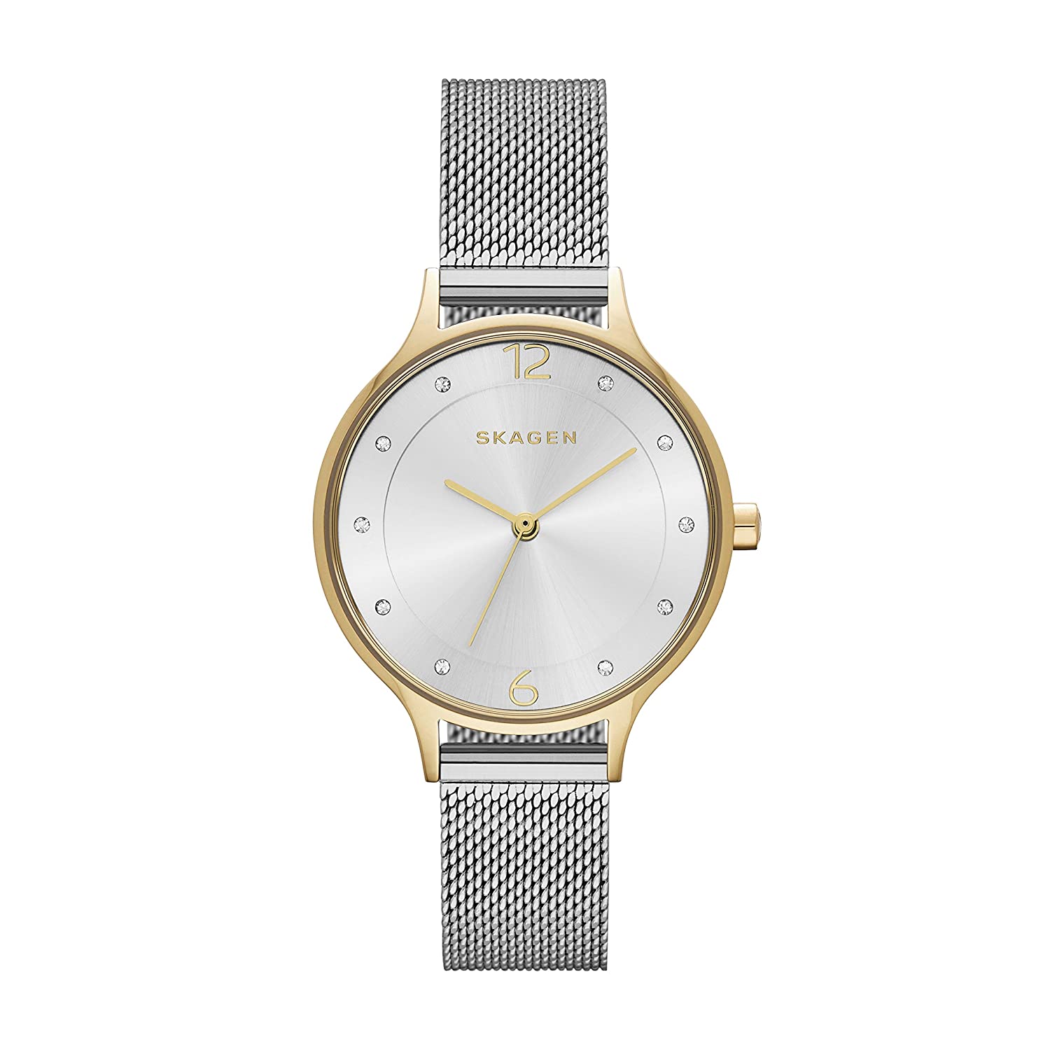 Anita Two-Tone Mesh Watch (Silver/Gold) | Skagen | Luby 