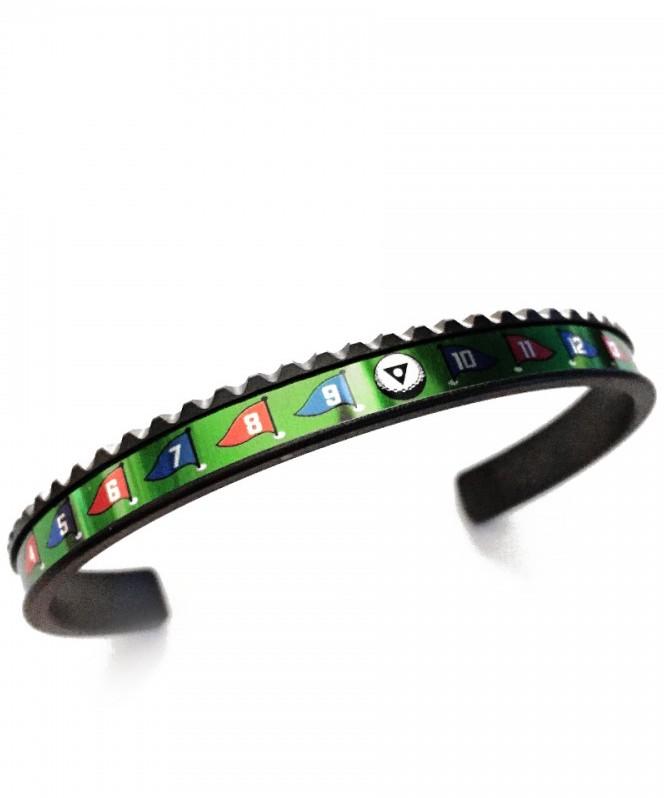 Speedometer Official Golf Steel Bangle Bracelet (Black/Green) | Speedometer | Luby 