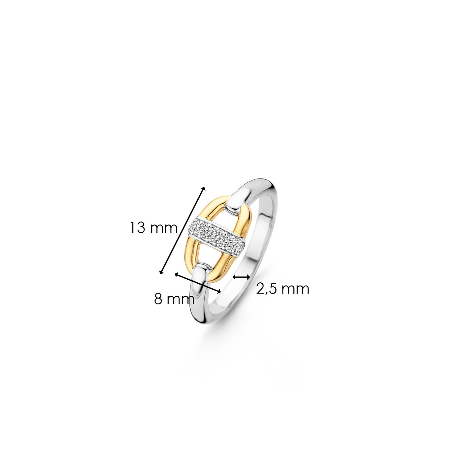 LINK TWO-TONED RING | Ti Sento Milano | Luby 