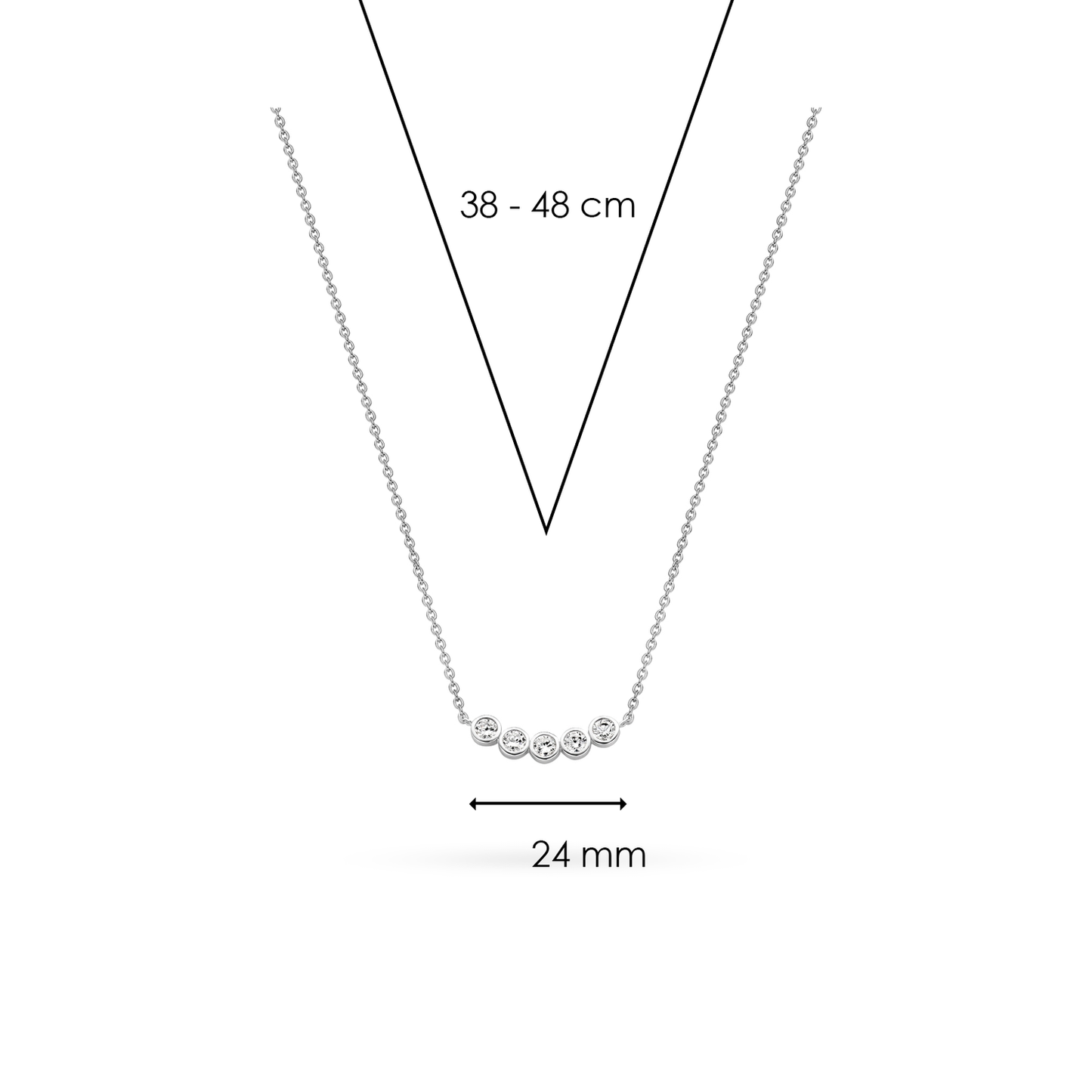 FIVE CUBIC ZIRCONIA NECKLACE | Ti Sento Milano | Luby 