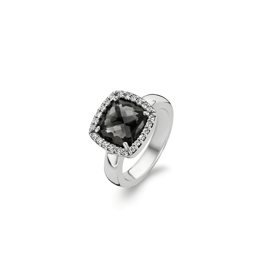BLACK SOLITAIRE HALO RING | Ti Sento Milano | Luby 