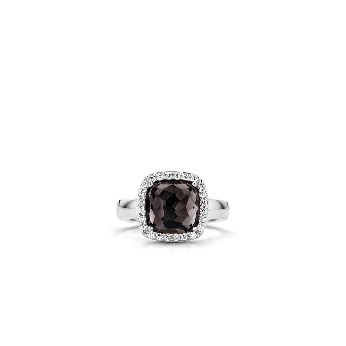 BLACK SOLITAIRE HALO RING | Ti Sento Milano | Luby 