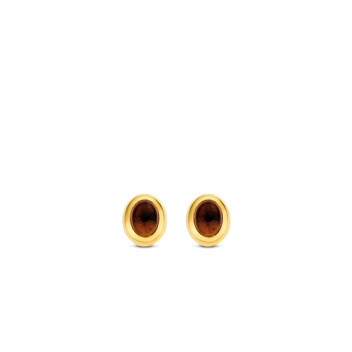 OVAL GOLD & BROWN STUDS | Ti Sento Milano | Luby 