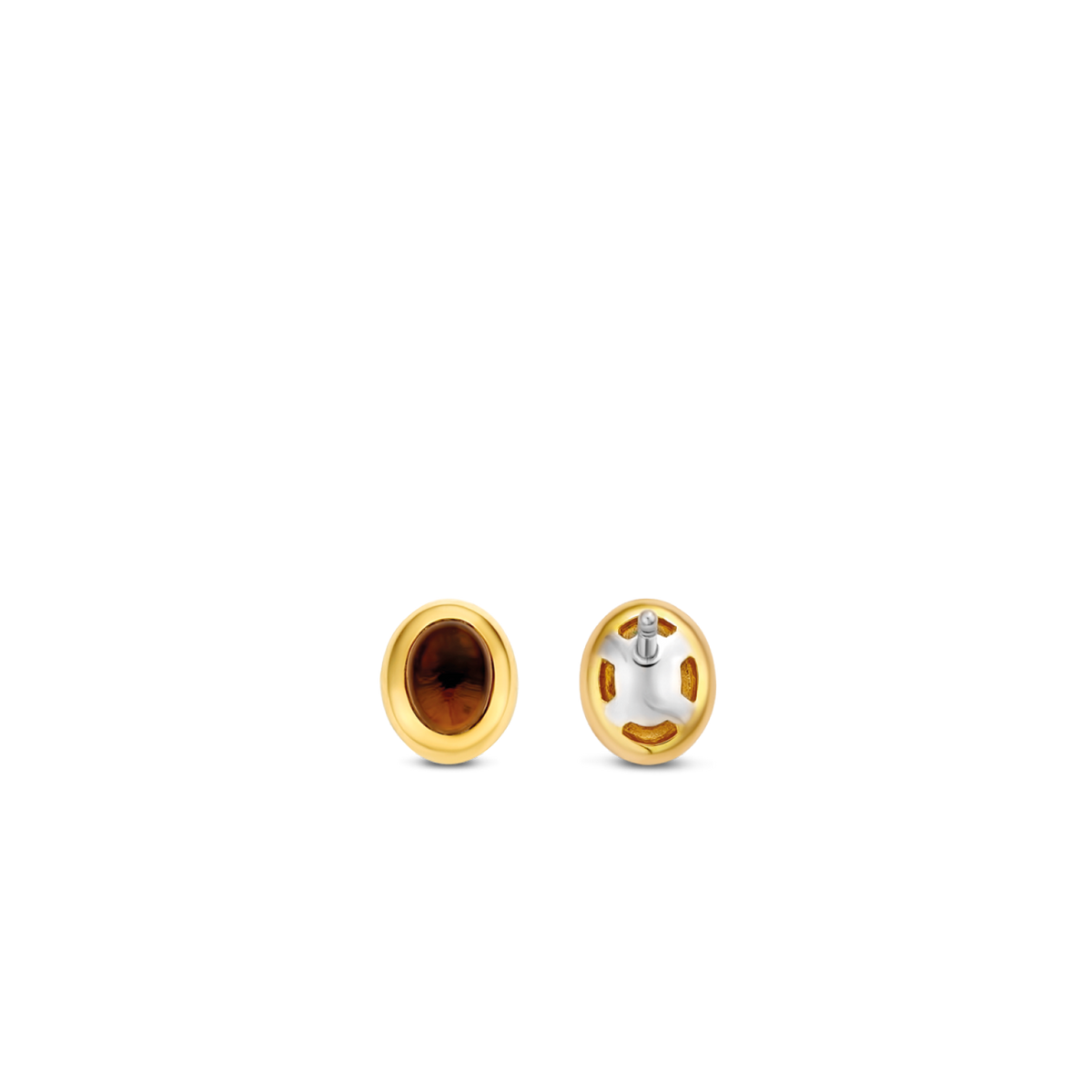 OVAL GOLD & BROWN STUDS | Ti Sento Milano | Luby 