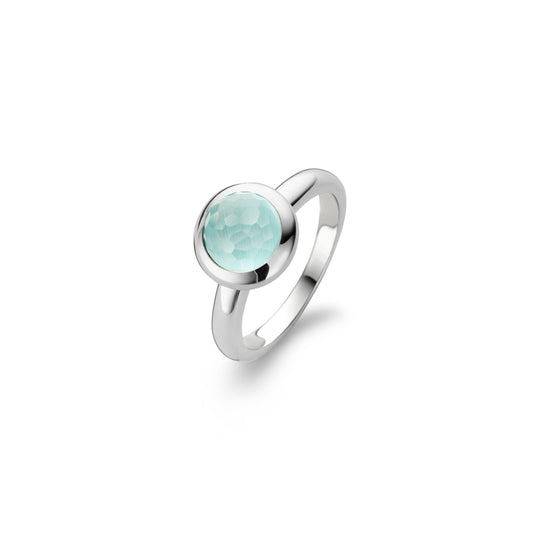 SMALL AQUA ROUND STONE RING | Ti Sento Milano | Luby 